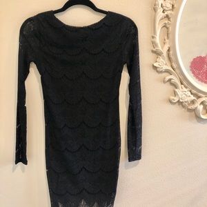 F21 Long Sleeve Black Lace Dress